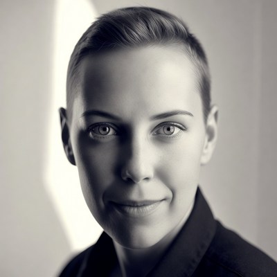 Woman with short hair smiling