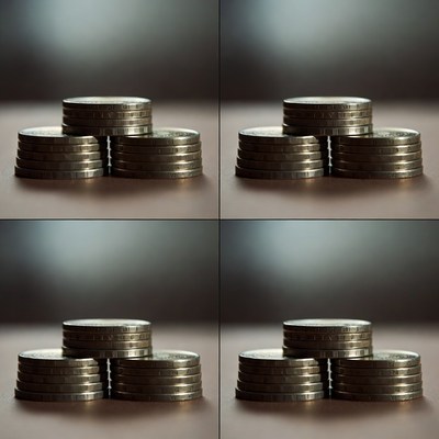 Stacks of Silver Coins
