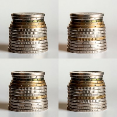 Stacked Euro Coins Collage