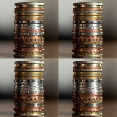 Stacked Euro Coins Collage