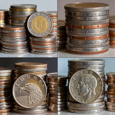 Stacked World Coins Collection