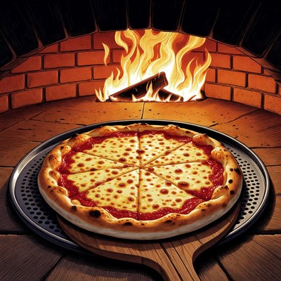 Cheese Pizza in Wood-Fired Oven