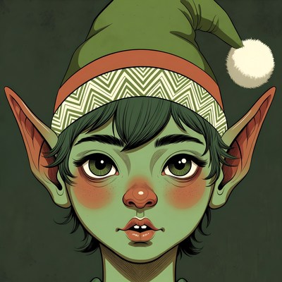 Green elf with pointy ears