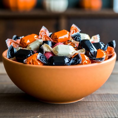 Halloween Candy in Orange Bowl