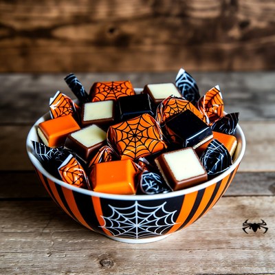 Halloween Candy Bowl with Spiderwebs