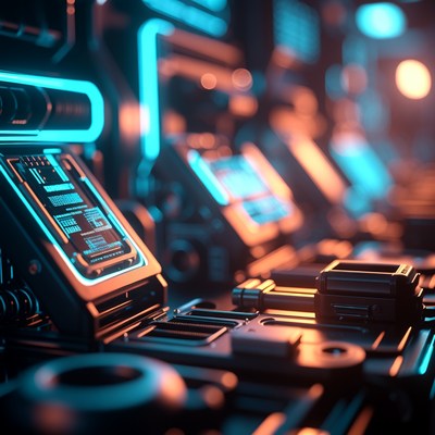 Futuristic Cyberpunk Control Panel