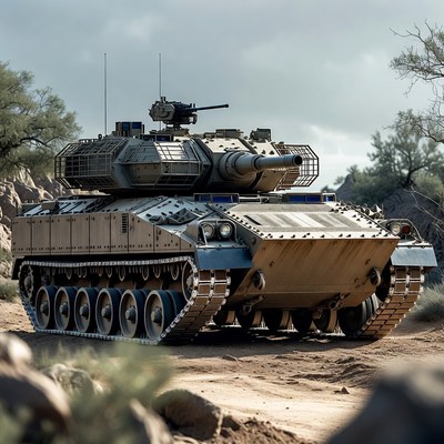 Bradley Fighting Vehicle in Desert