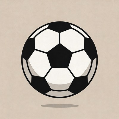 Black and White Soccer Ball Illustration