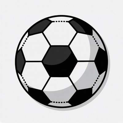 Black and white soccer ball illustration