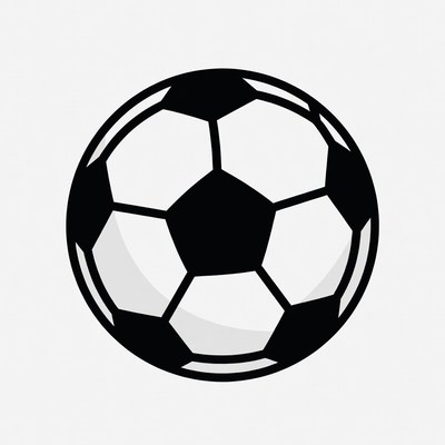 Black and white soccer ball illustration