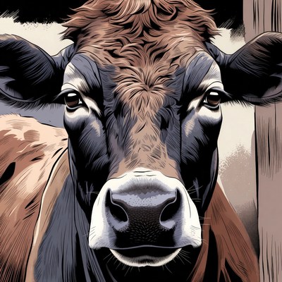 Close-up of brown cow face