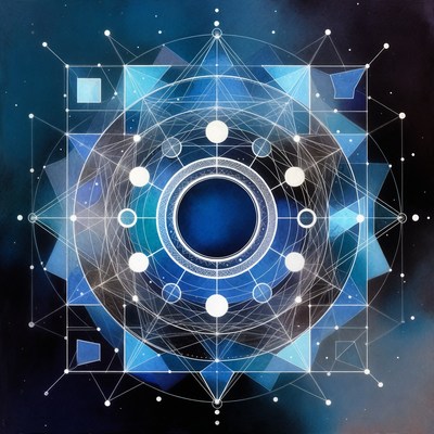 Blue Sacred Geometry Mandala