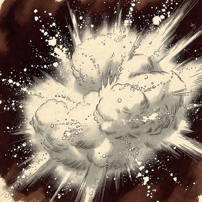 Explosive White Smoke Burst Illustration