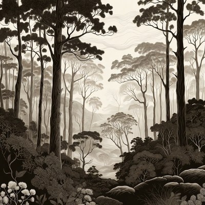Eucalyptus Forest Illustration