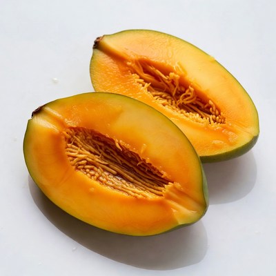 Sliced Papaya on White Background