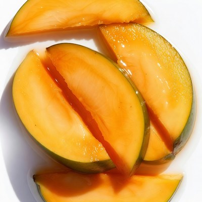 Sliced Mango on White Background