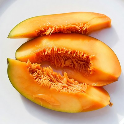 Sliced Papaya on White Plate