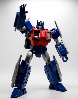 Optimus Prime robot posing dynamically