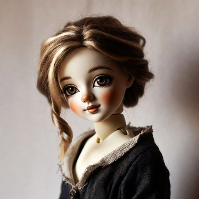 Ball-jointed doll with highlighted hair