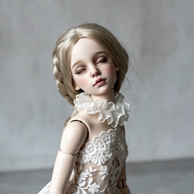 Blonde Ball-Jointed Doll in Lace Dress