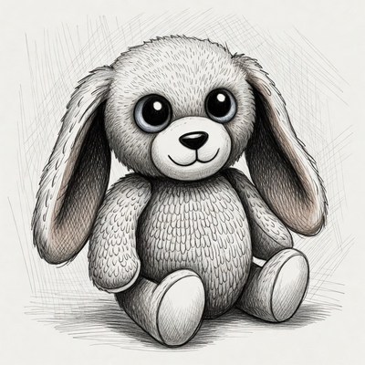 Cute fluffy bunny illustration