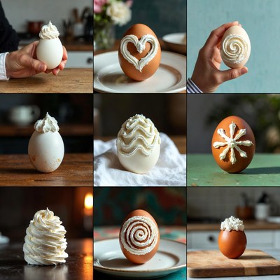 Decorated Whipped Cream Easter Eggs