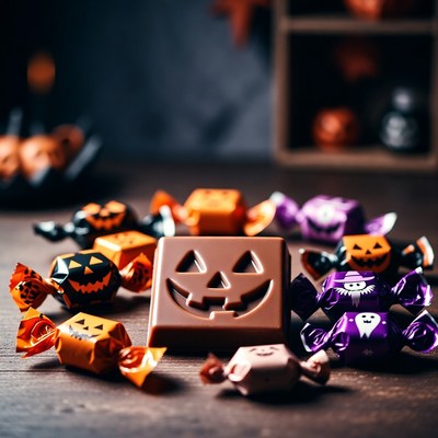 Halloween Jack-o-Lantern Chocolate Bar with Candies
