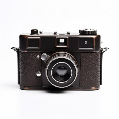Vintage Brown Leather Rangefinder Camera