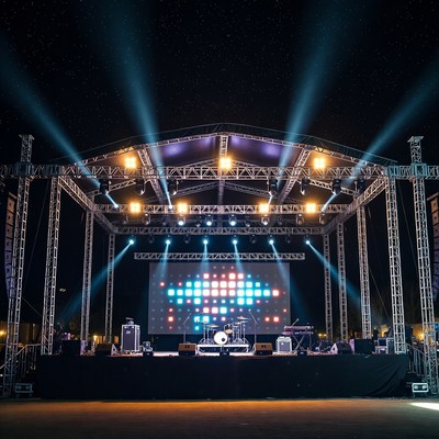 Illuminated Outdoor Concert Stage