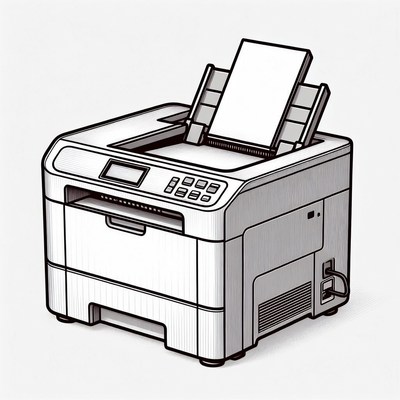 Line Art Printer Illustration