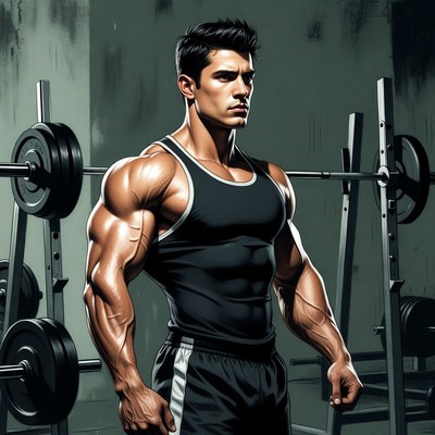 Muscular man in gym