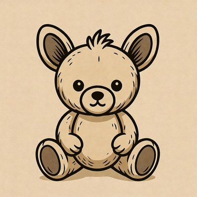 Cute Sitting Teddy Bear Illustration