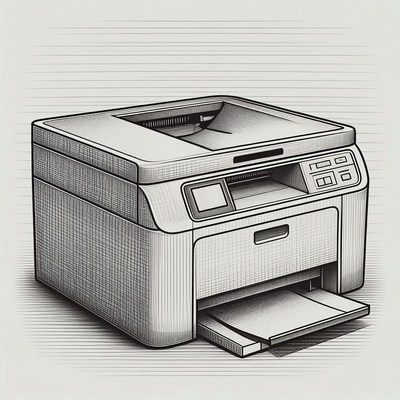 Line Art Printer Illustration