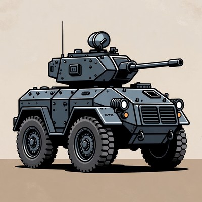 Armored Military Vehicle Illustration
