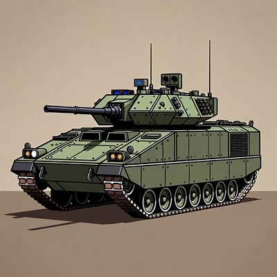 Green Military Tank Illustration