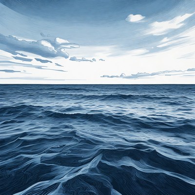 Ocean Waves Under Cloudy Sky