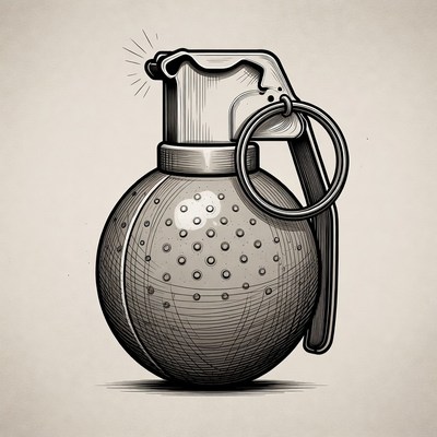 Hand-drawn Grenade Illustration