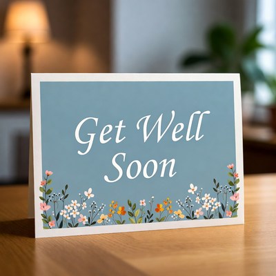 Get Well Soon Card with Flowers