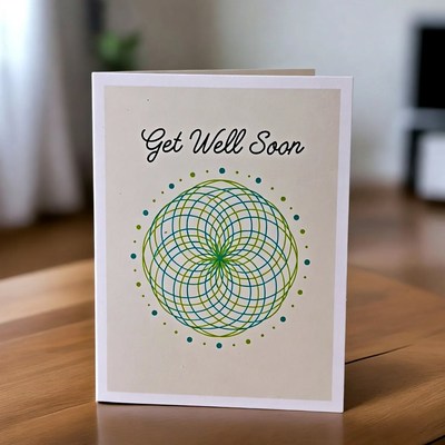 Get Well Soon Card with Geometric Design