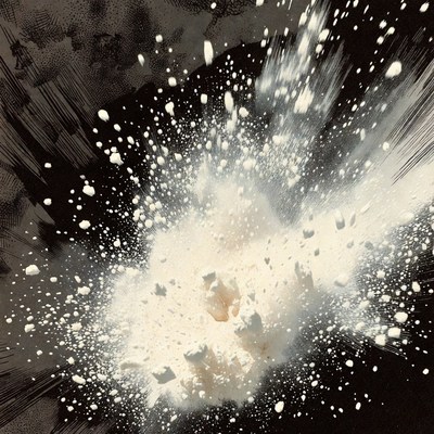 White powder explosion burst