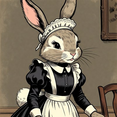 Bunny in maid outfit
