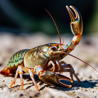 Colorful Lobster on Rocky Surface