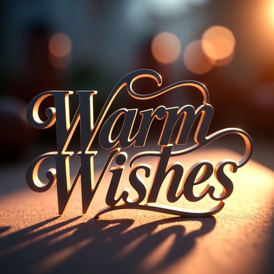 Warm Wishes 3D Text