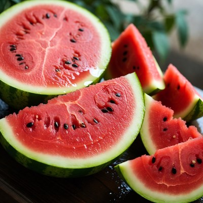 Fresh Sliced Watermelon on Table