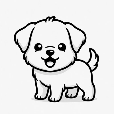 Cute fluffy puppy illustration