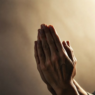 Hands pressed together in prayer