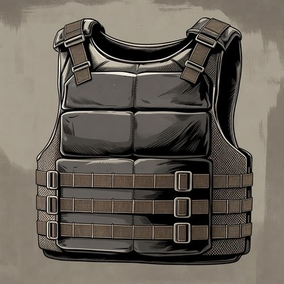 Tactical Bulletproof Vest Illustration