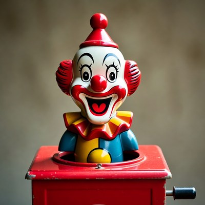 Jack-in-the-box clown toy