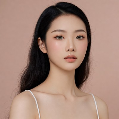 Asian woman with long black hair