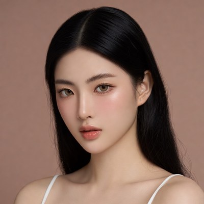 Asian woman with black hair